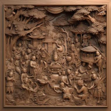 Patterns and decorations kim jung 4 3d model